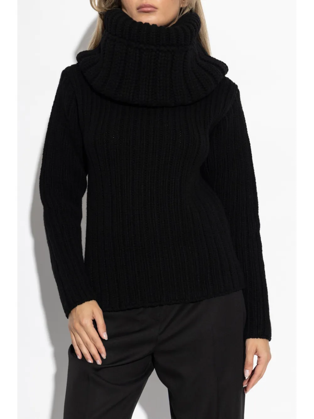 Alexander McQueen Trui met oversized kraag Zwart