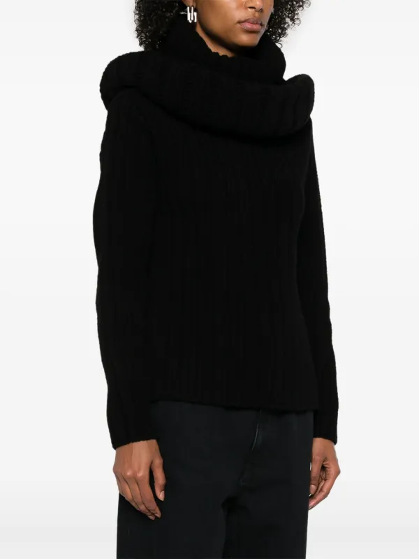 Alexander McQueen Chunky Ribbed Knit Sweater | Black | FARFETCH