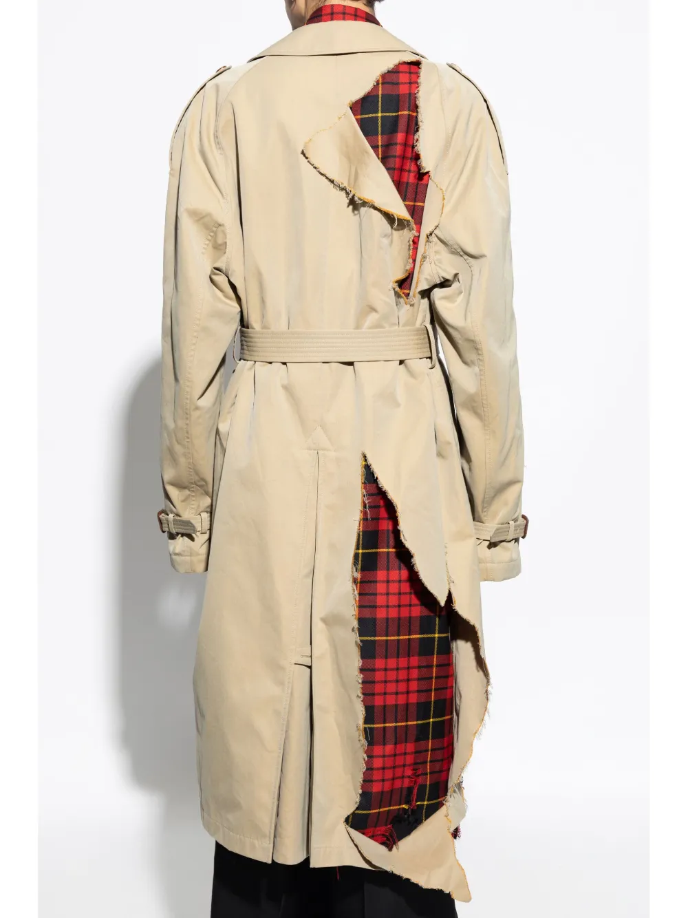 Cheap Alexander McQueen belted double breasted trench coat Men