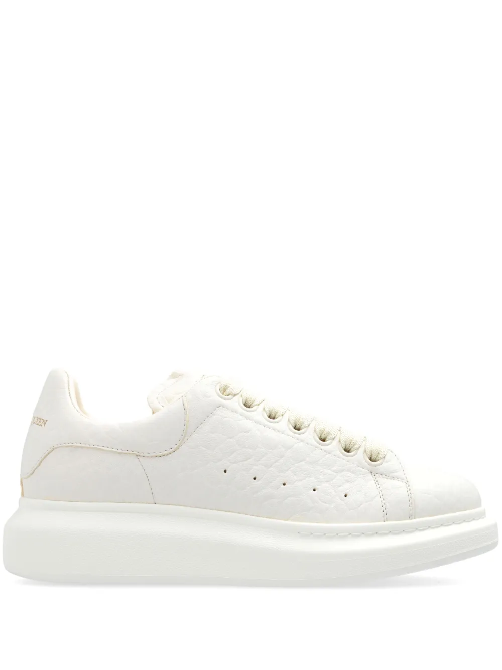 Alexander Mcqueen Leather Exaggerated-sole Sneakers In White