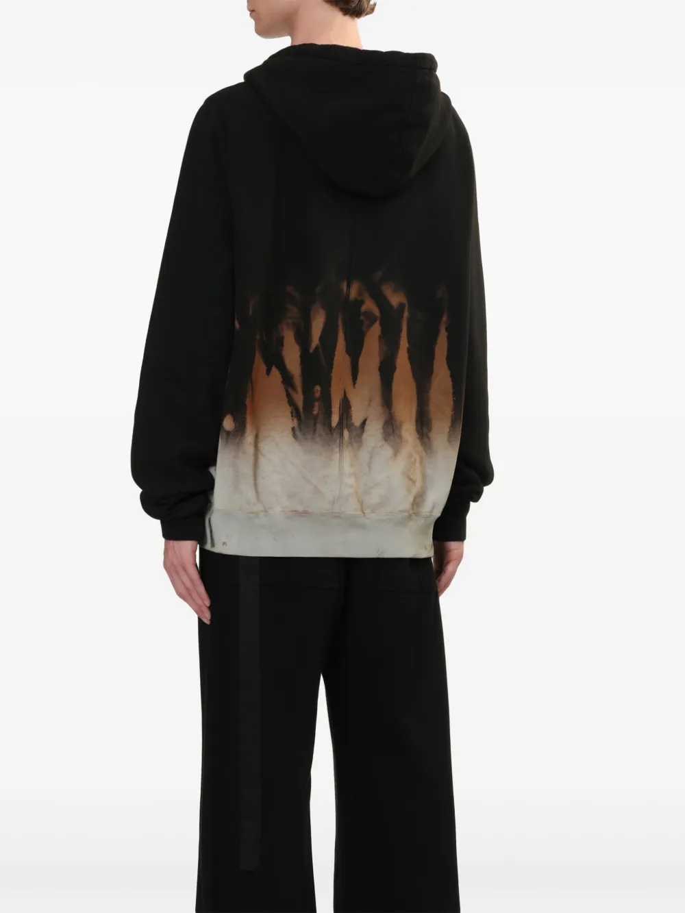 Rick Owens DRKSHDW Hoodie met tie-dye print Zwart