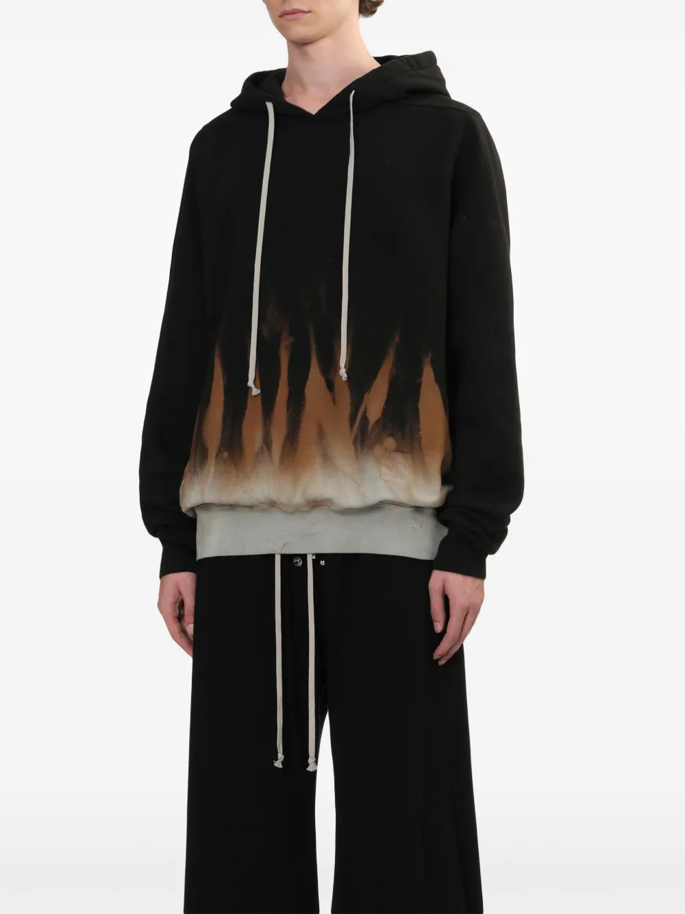 Rick Owens DRKSHDW Hoodie met tie-dye print Zwart