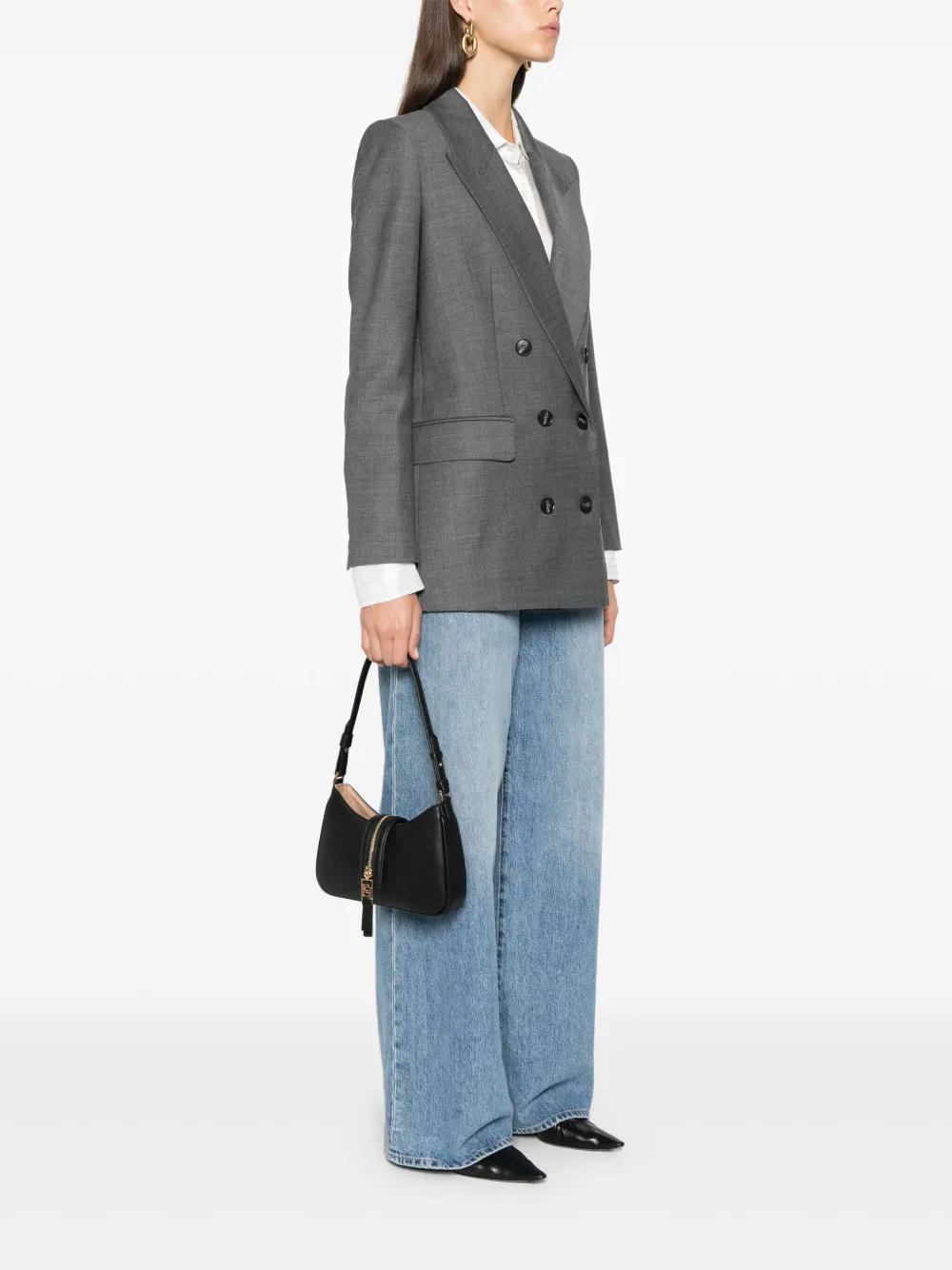 Elisabetta Franchi small zip-strap faux-leather shoulder bag - Zwart