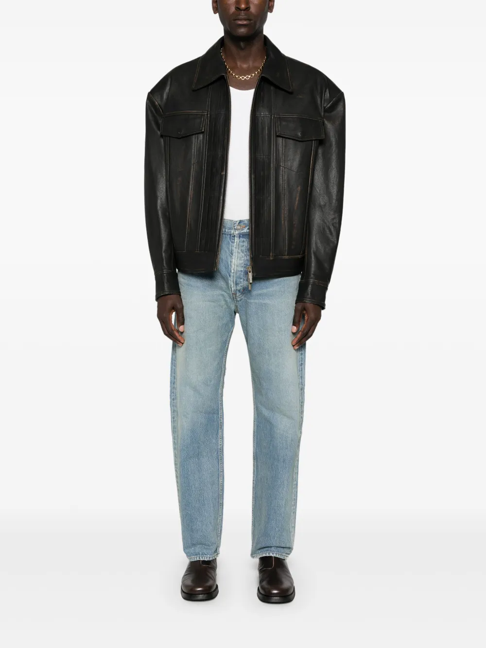 Saint Laurent Loose Denim Jeans In Blue
