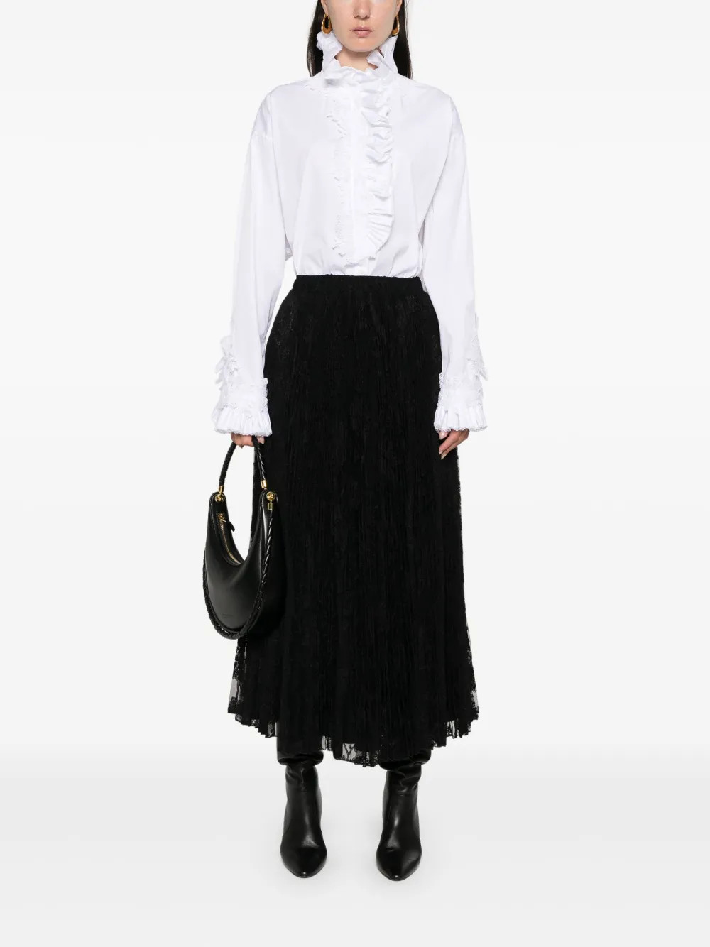 Ermanno Scervino floral-lace maxi skirt - Zwart