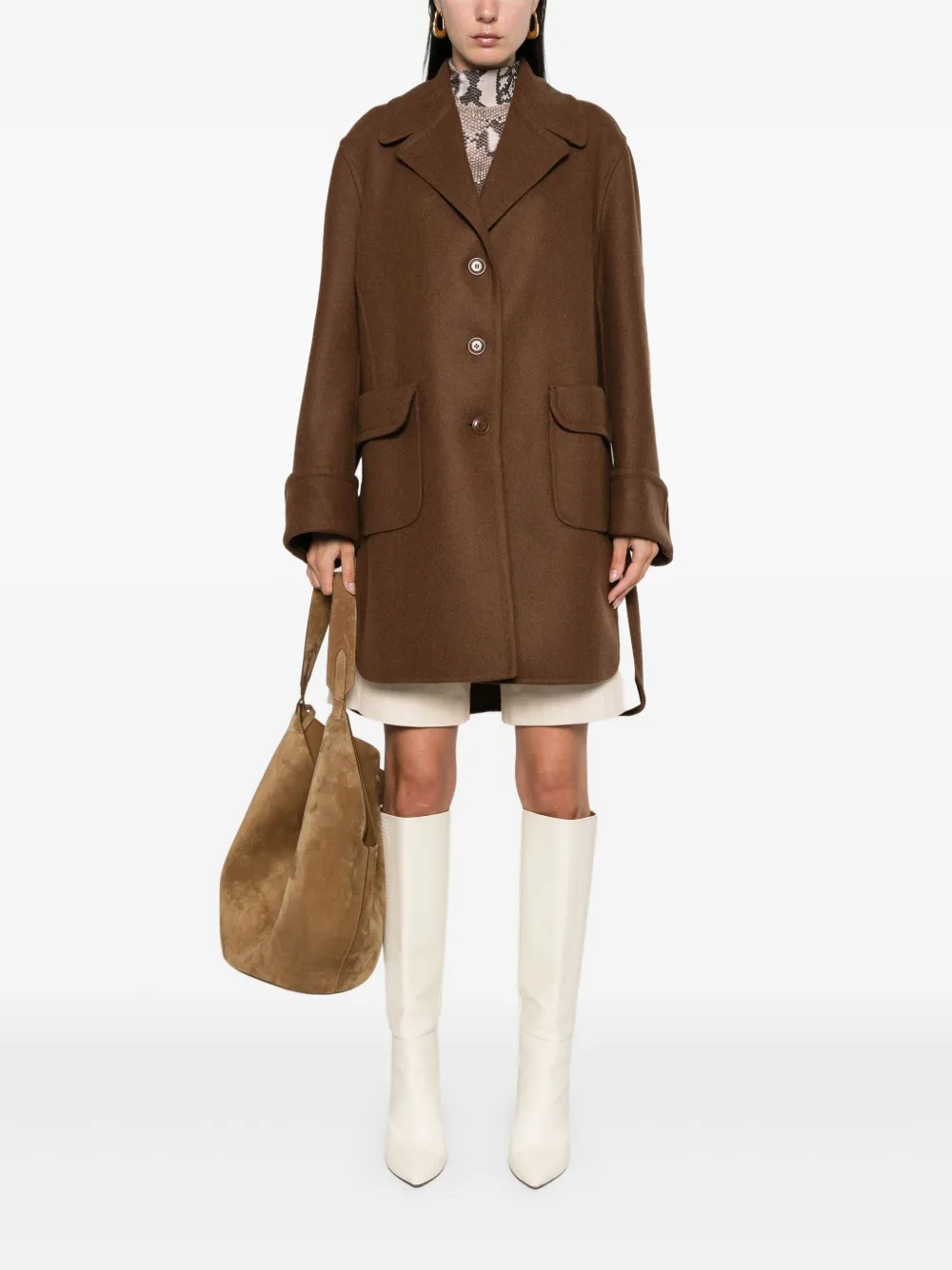 Ermanno Scervino Vilten jas - Bruin
