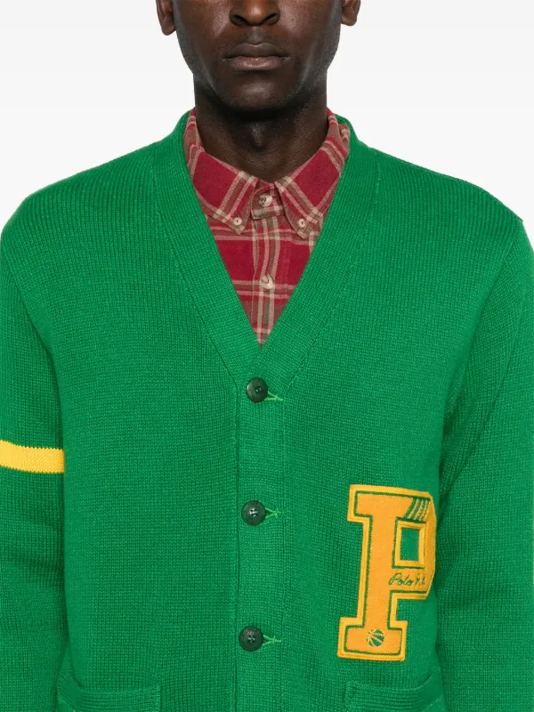 Polo Ralph Lauren Letterman Cardigan Green FARFETCH