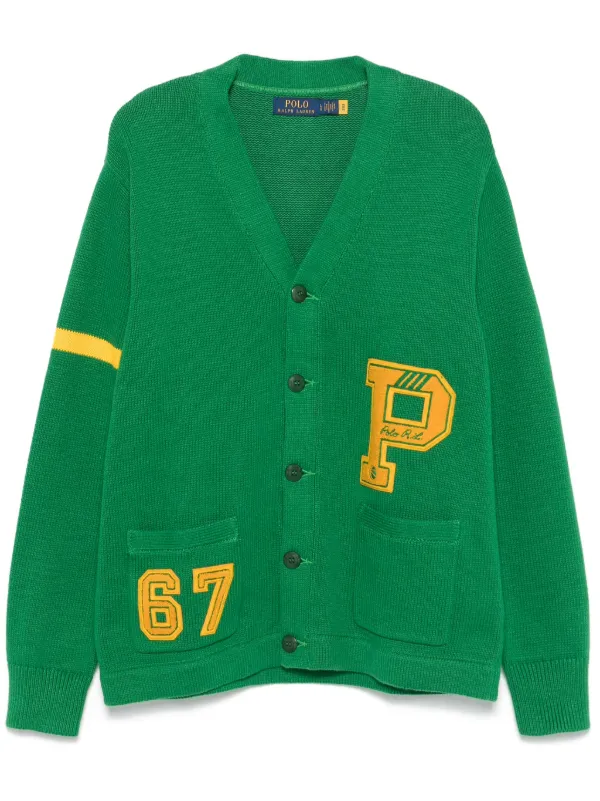 Polo Ralph Lauren Letterman Cardigan | Green | FARFETCH