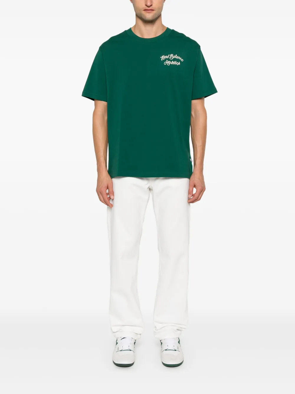 New Balance T-shirt met geborduurd logo - Groen