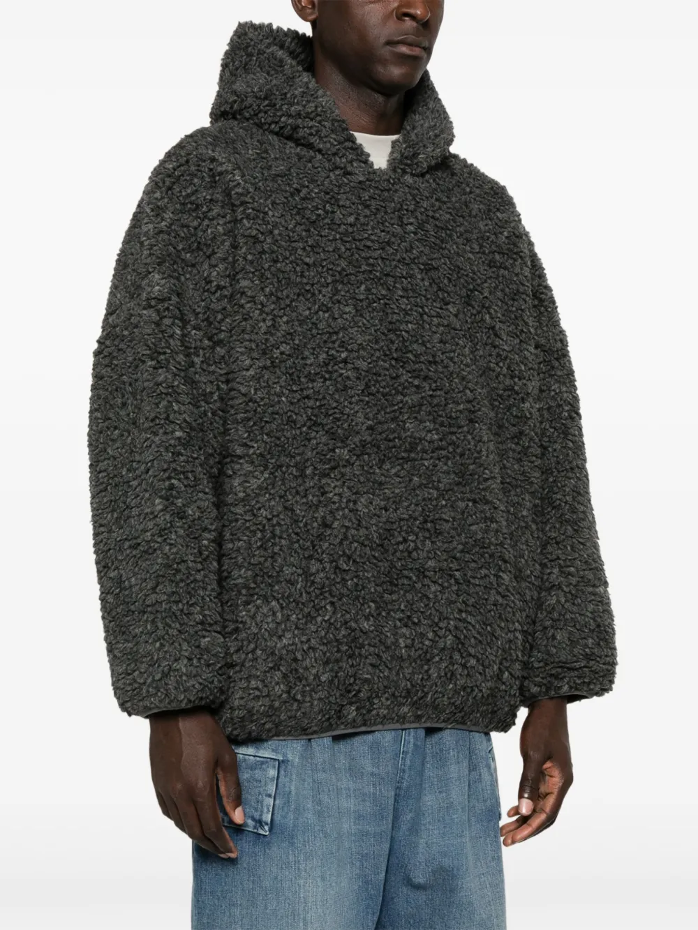 Fear Of God Hoodie van imitatielamswol Grijs