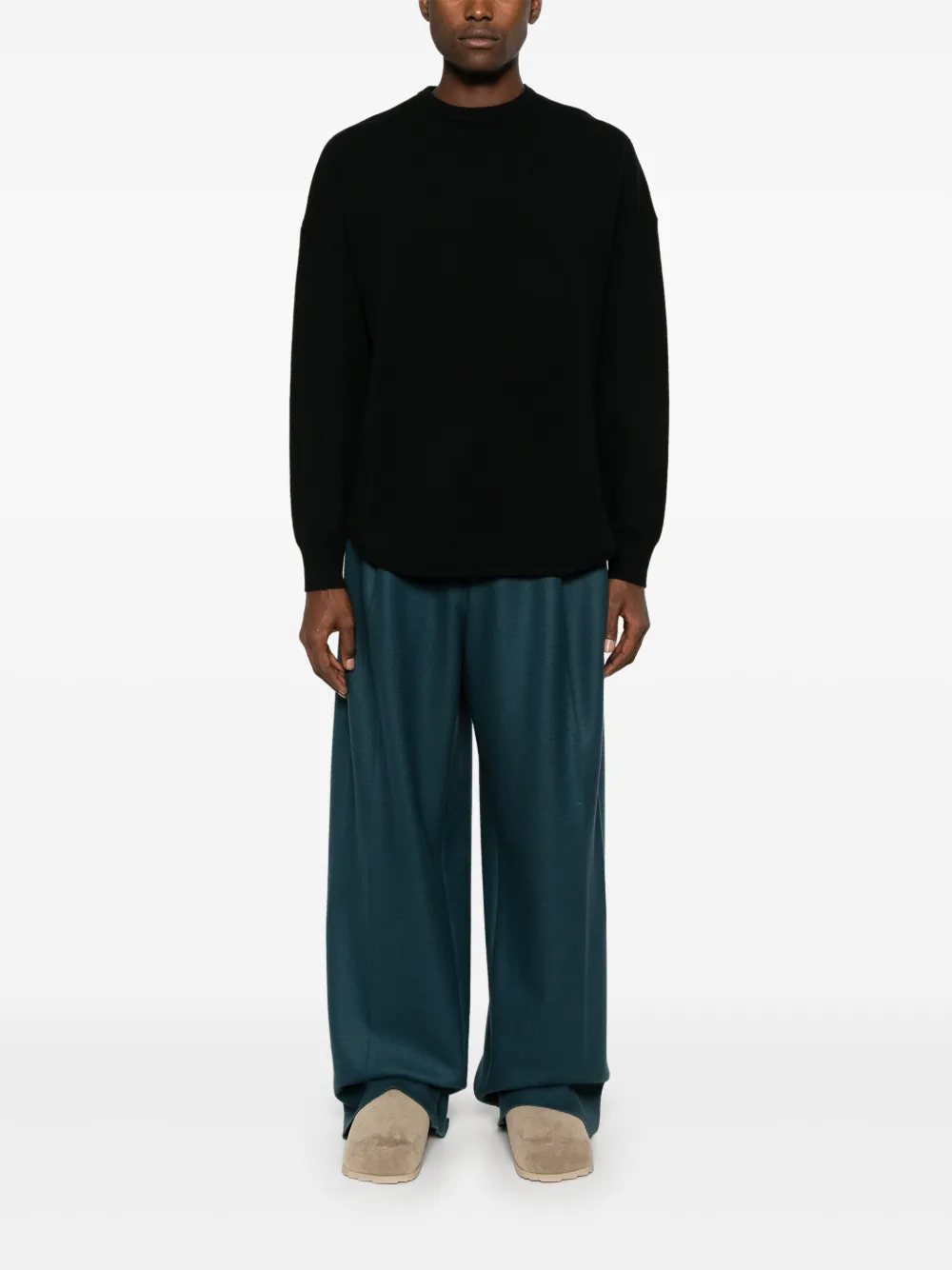 extreme cashmere N°53 trui met ronde hop - Zwart