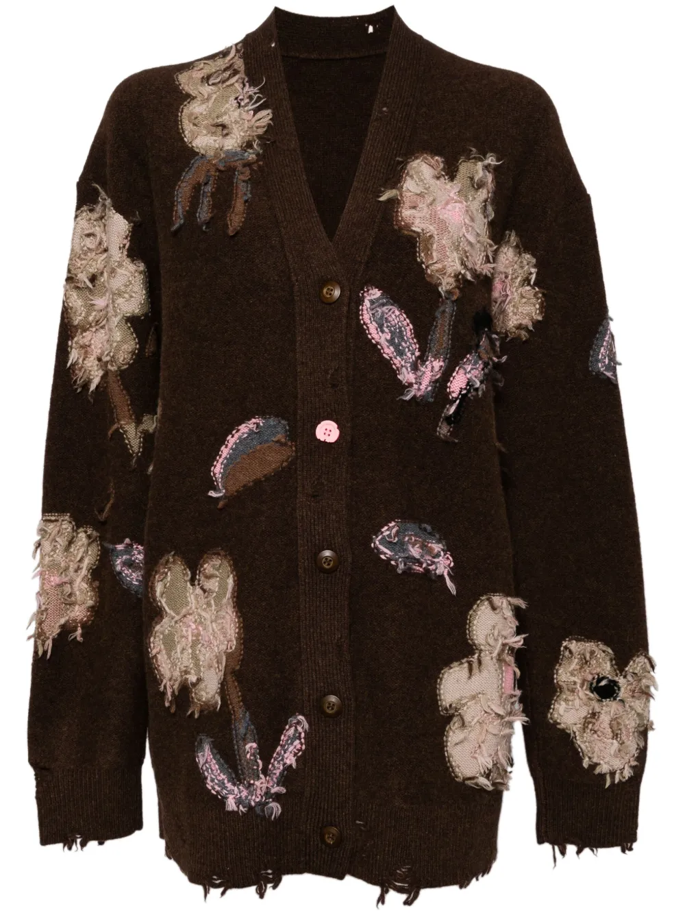 JNBY floral pattern V-neck cardigan | Brown | Image 1