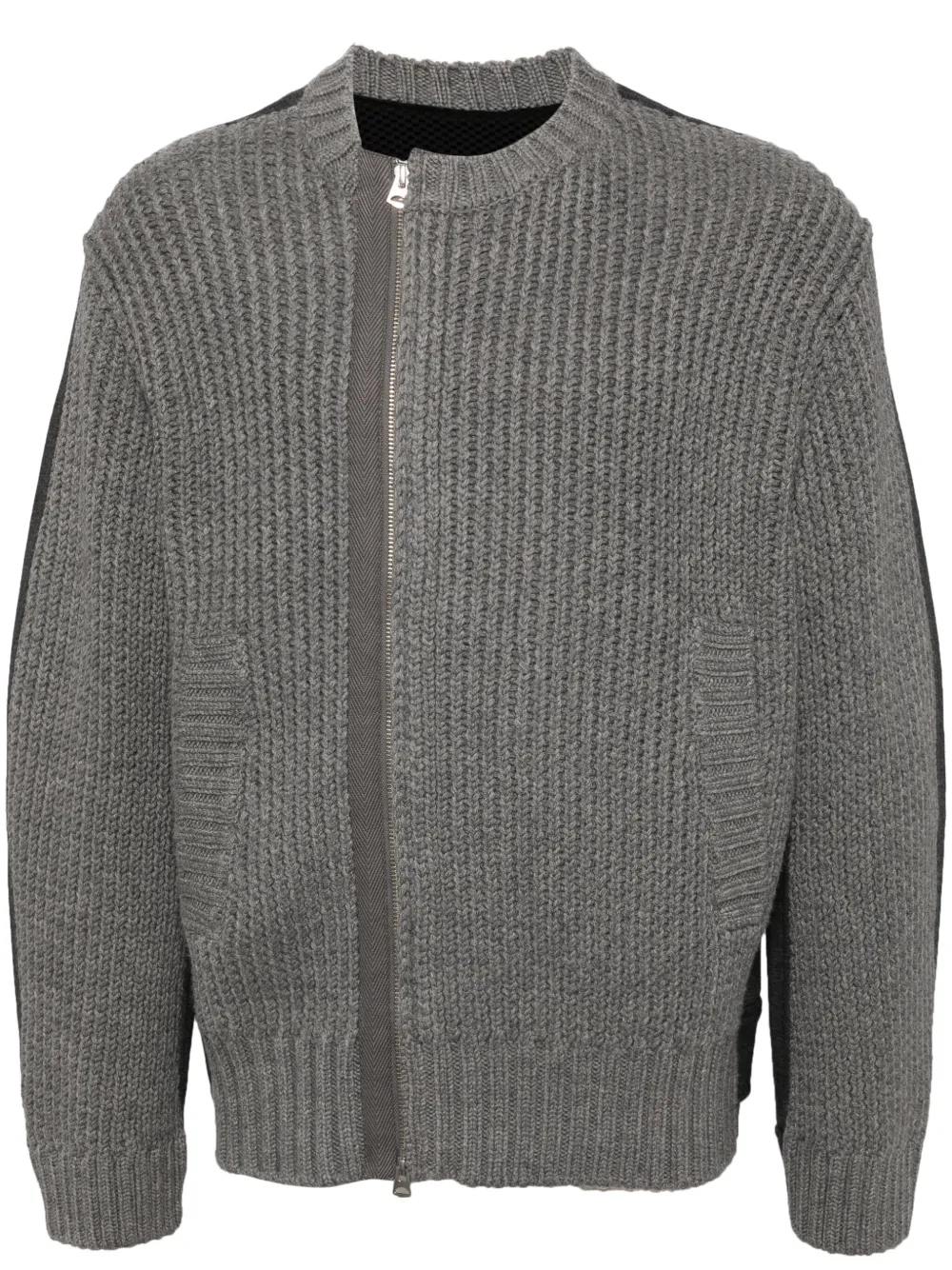CROQUIS side placket splicing cardigan | Grey | Image 1