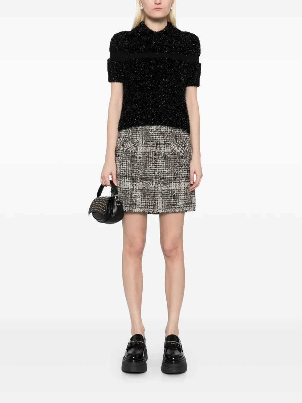 JNBY Rok met korte taille en jacquard - Wit