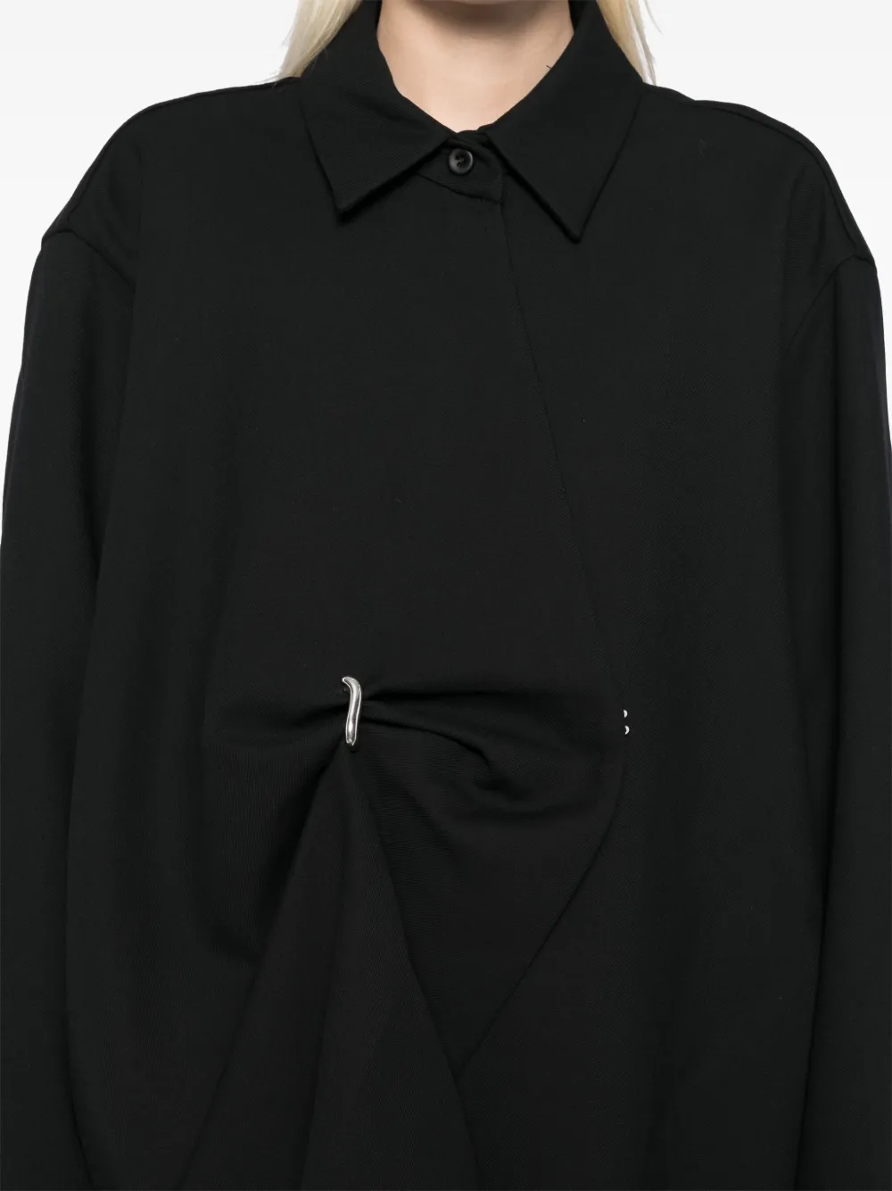 Jnby Oversize Buttoned Shirt Jacket In Black