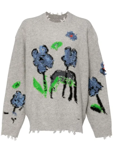 JNBY floral-pattern crew-neck jumper