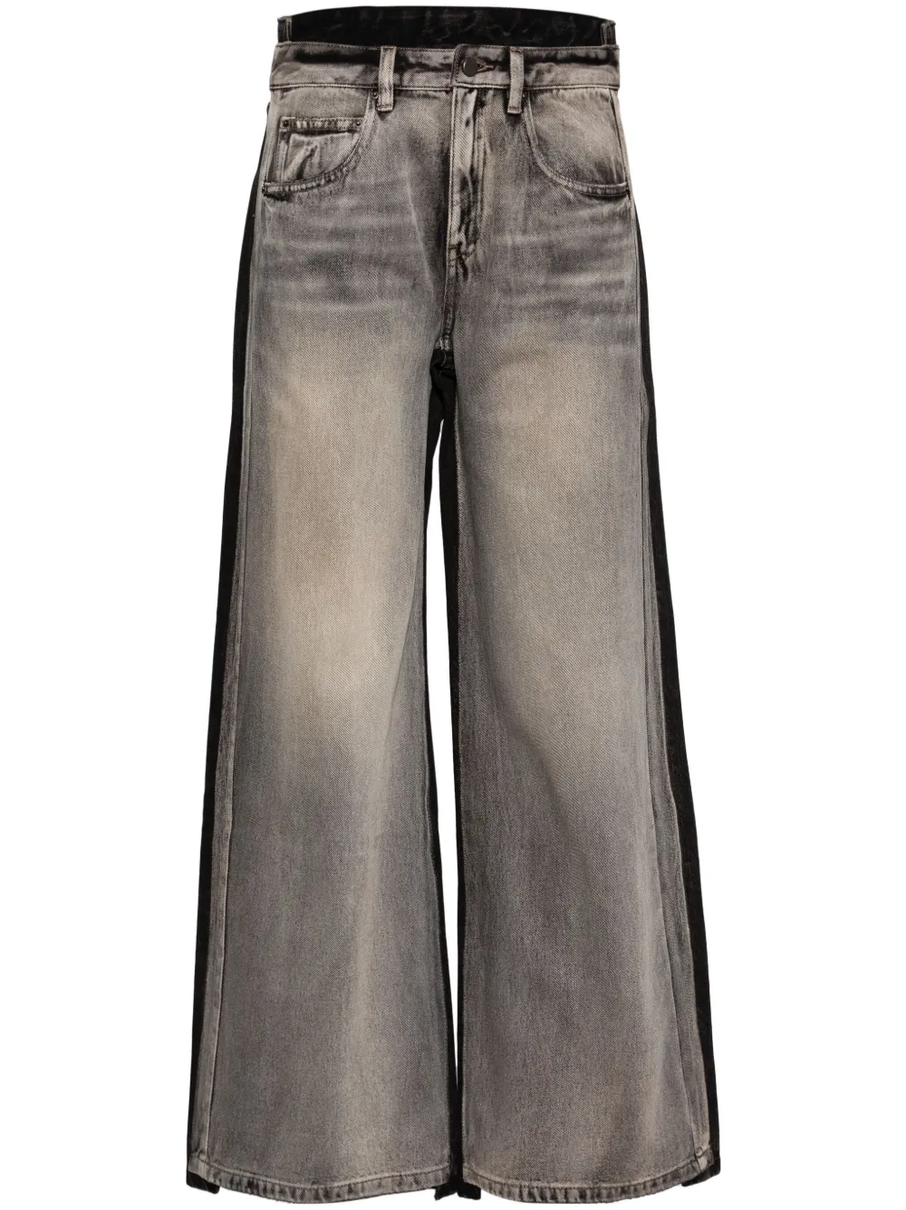 high-low waist denim jeans