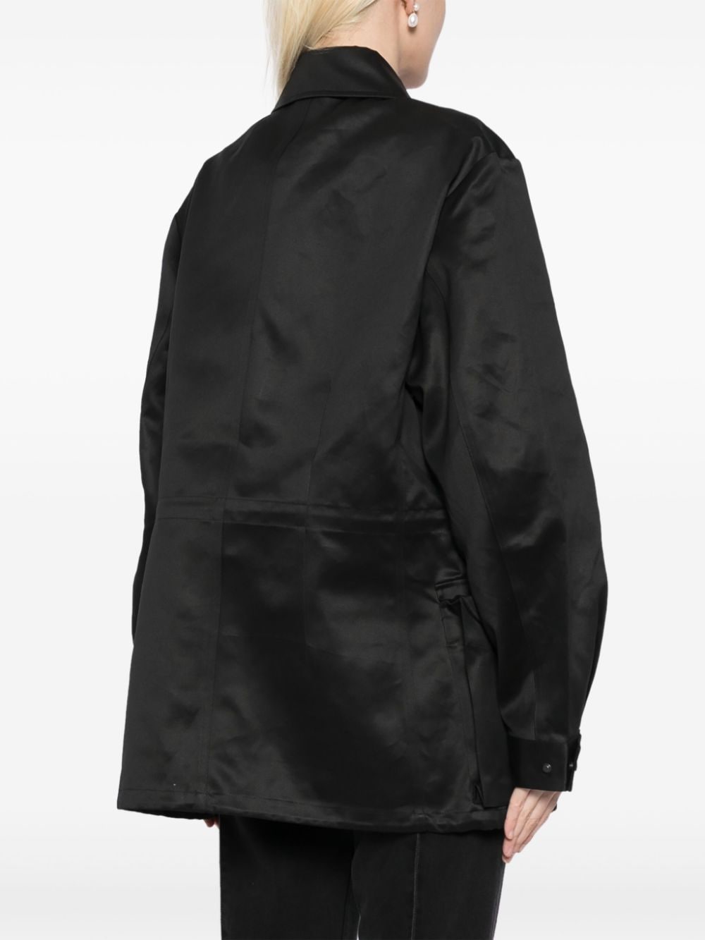 Shop Jnby Loose Drawstring Jacket In Black