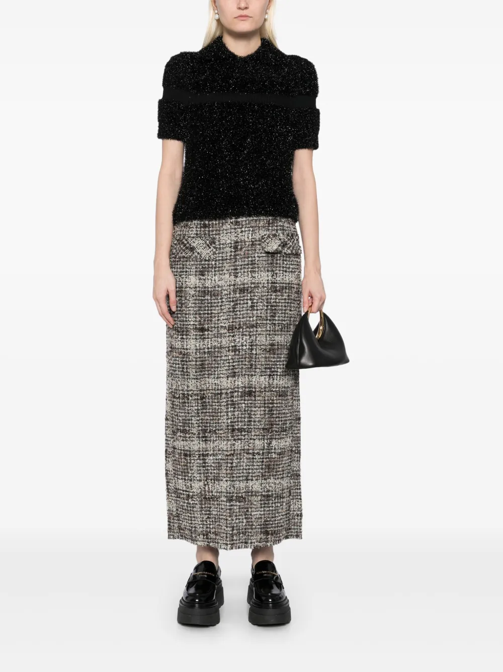 JNBY Rok met jacquard en lange taille - Wit