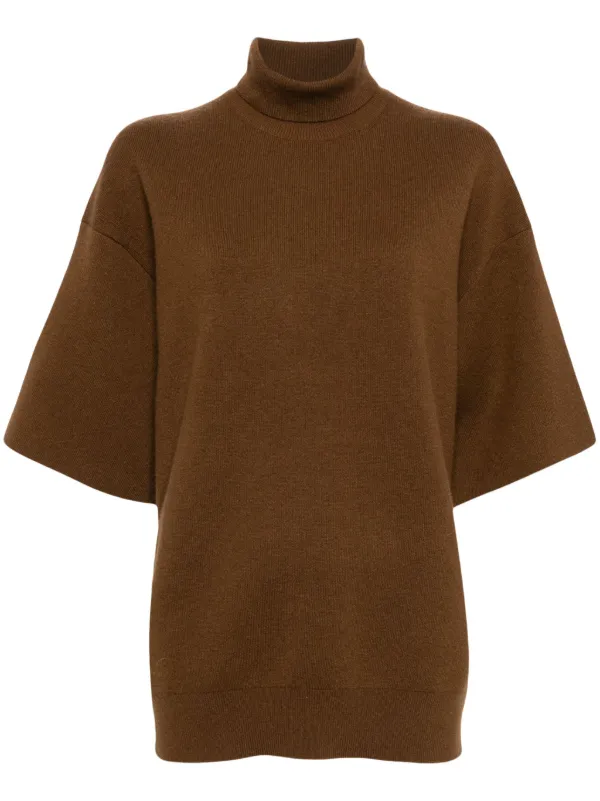 JNBY short sleeved roll neck Jumper Brown FARFETCH AZ