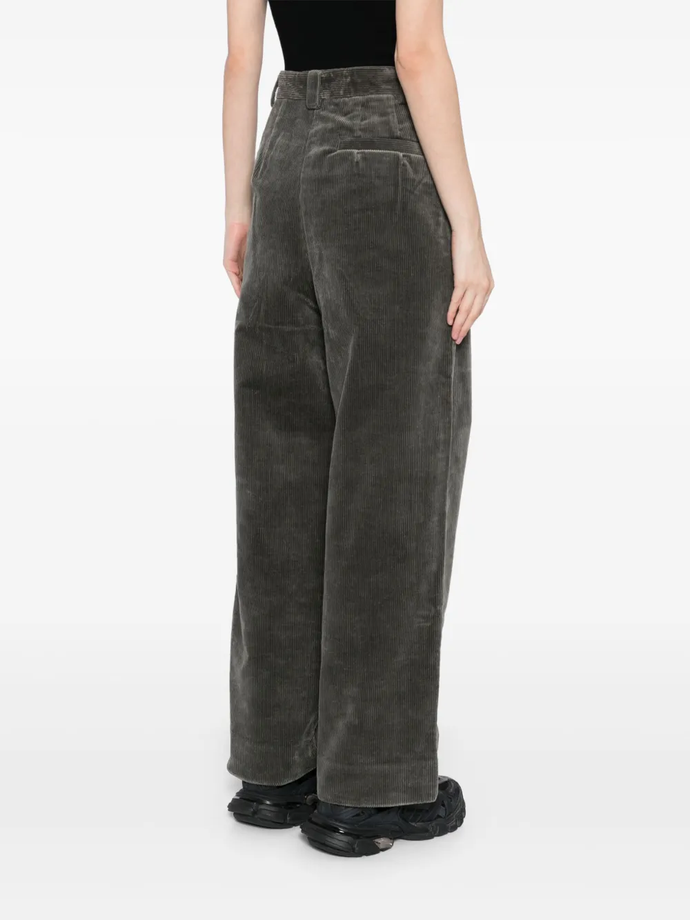 Jnby Corduroy Straight Trousers In Grey