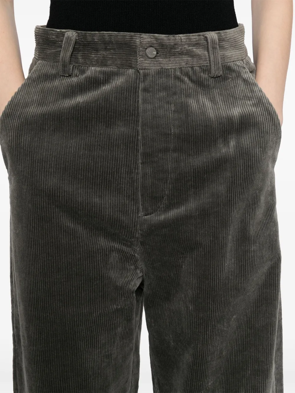 Jnby Corduroy Straight Trousers In Grey