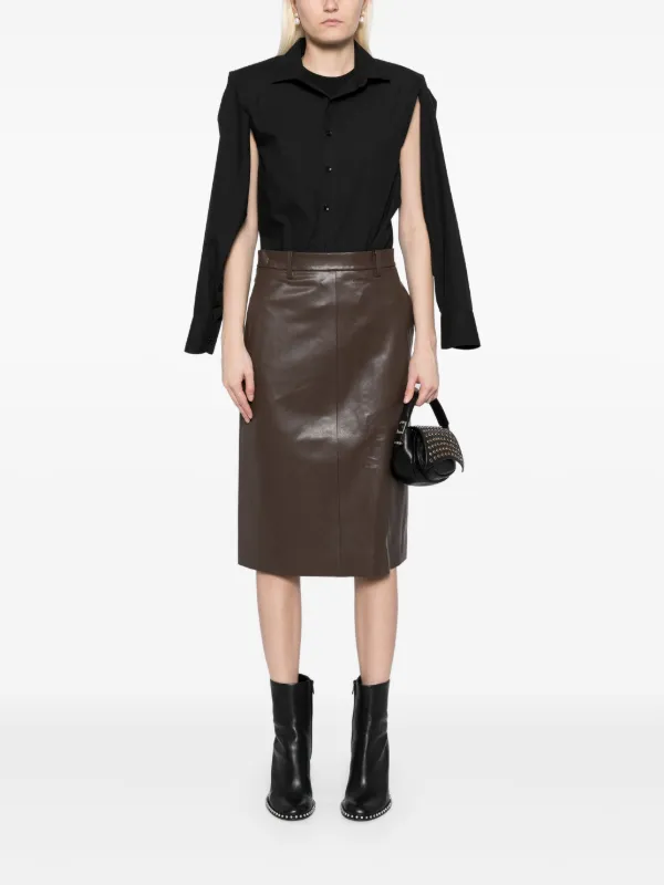 Jupe cuir trapeze outlet