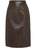 JNBY leather A-line skirt - Brown