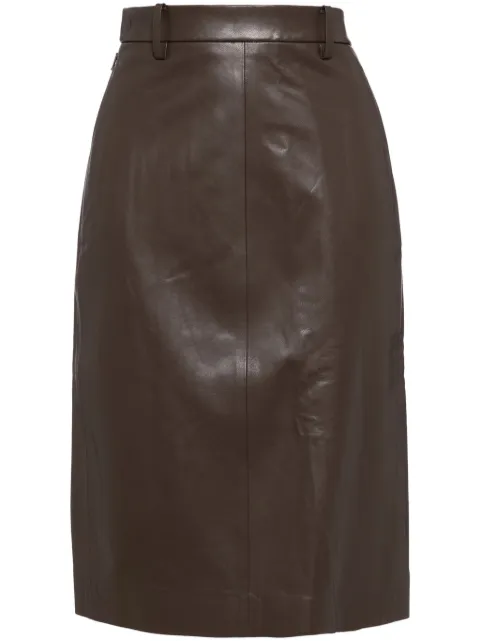 JNBY leather A-line skirt