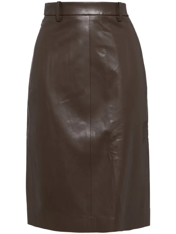 JNBY Jupe En Cuir a Coupe Trapeze Farfetch