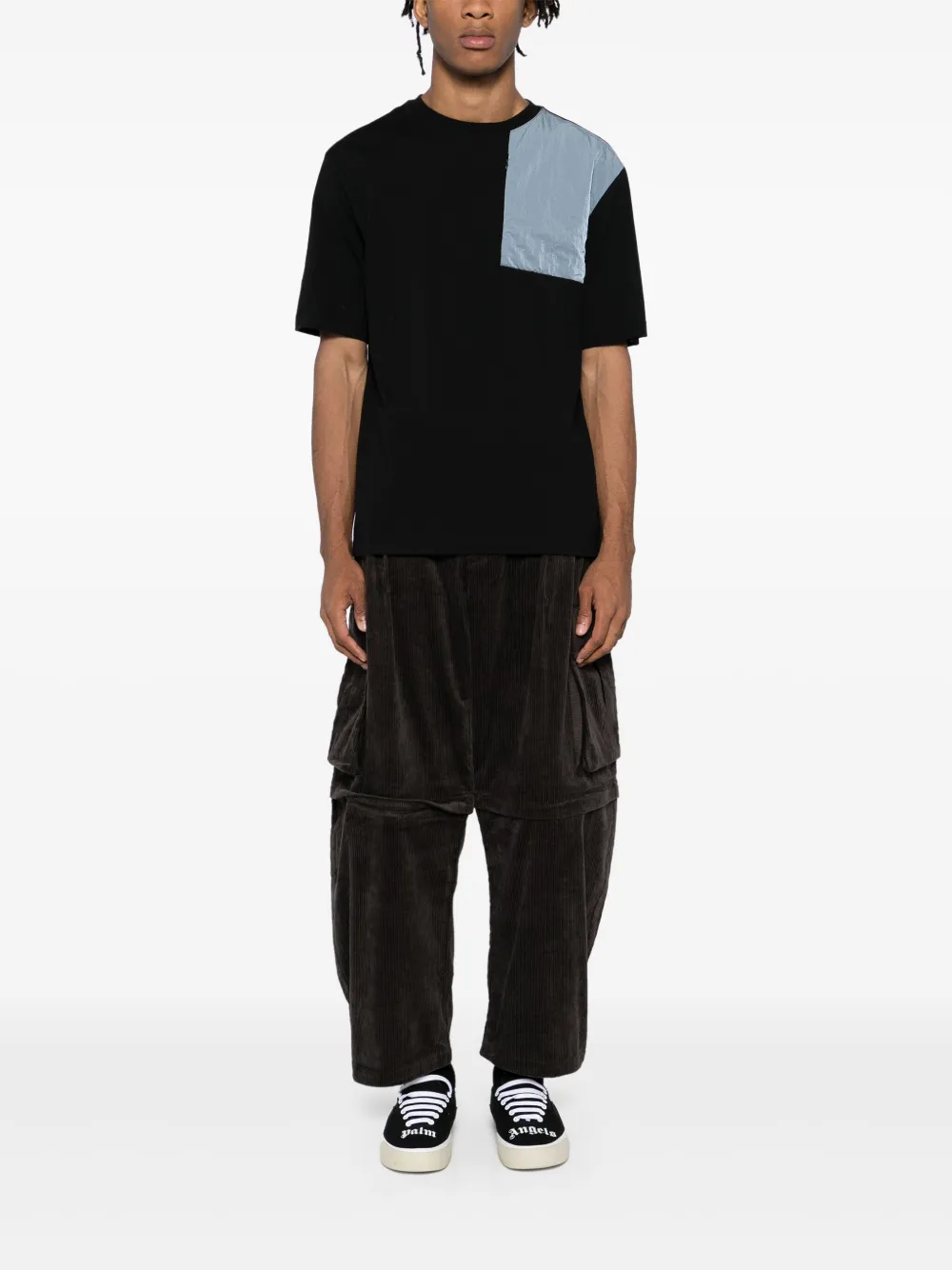 CROQUIS Ruimvallende ribfluwelen broek - Bruin