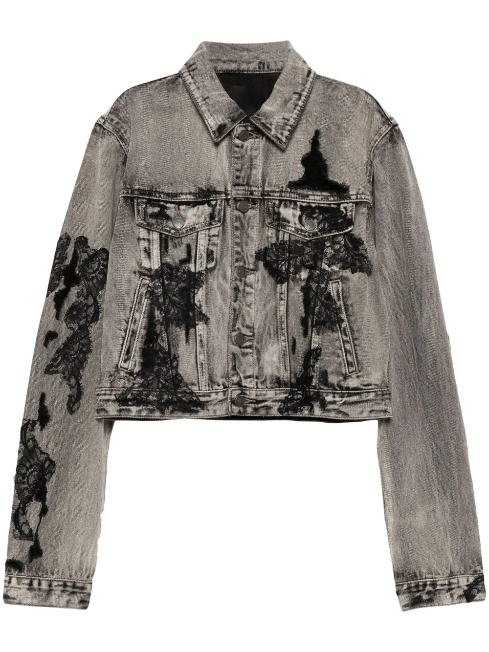 Shop Jnby Distressed Denim Jacket In Grey