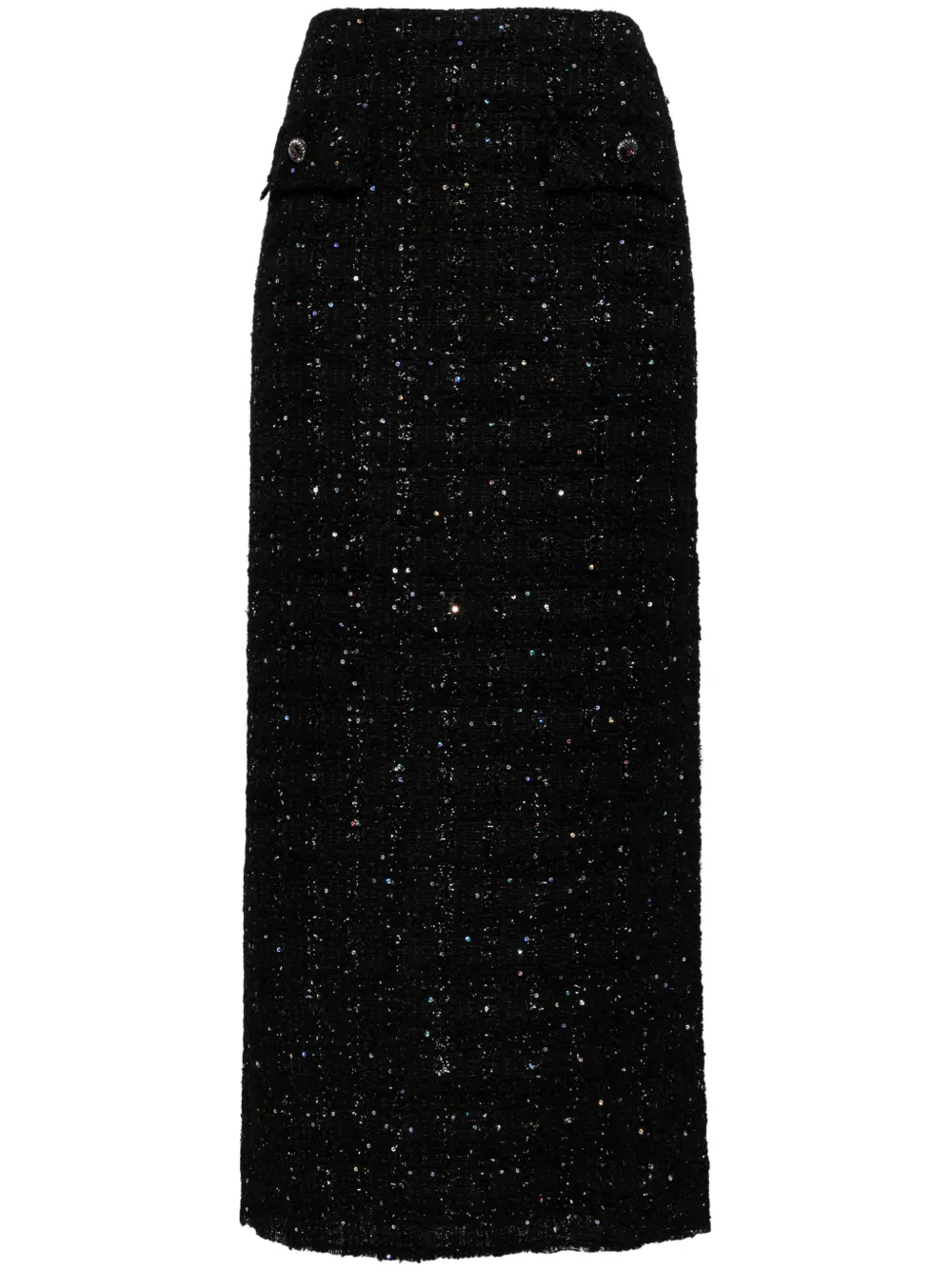 JNBY Coarse jacquard H-shaped long waist skirt | Black | Image 1