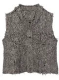 JNBY jacquard collarless cropped vest - Silver