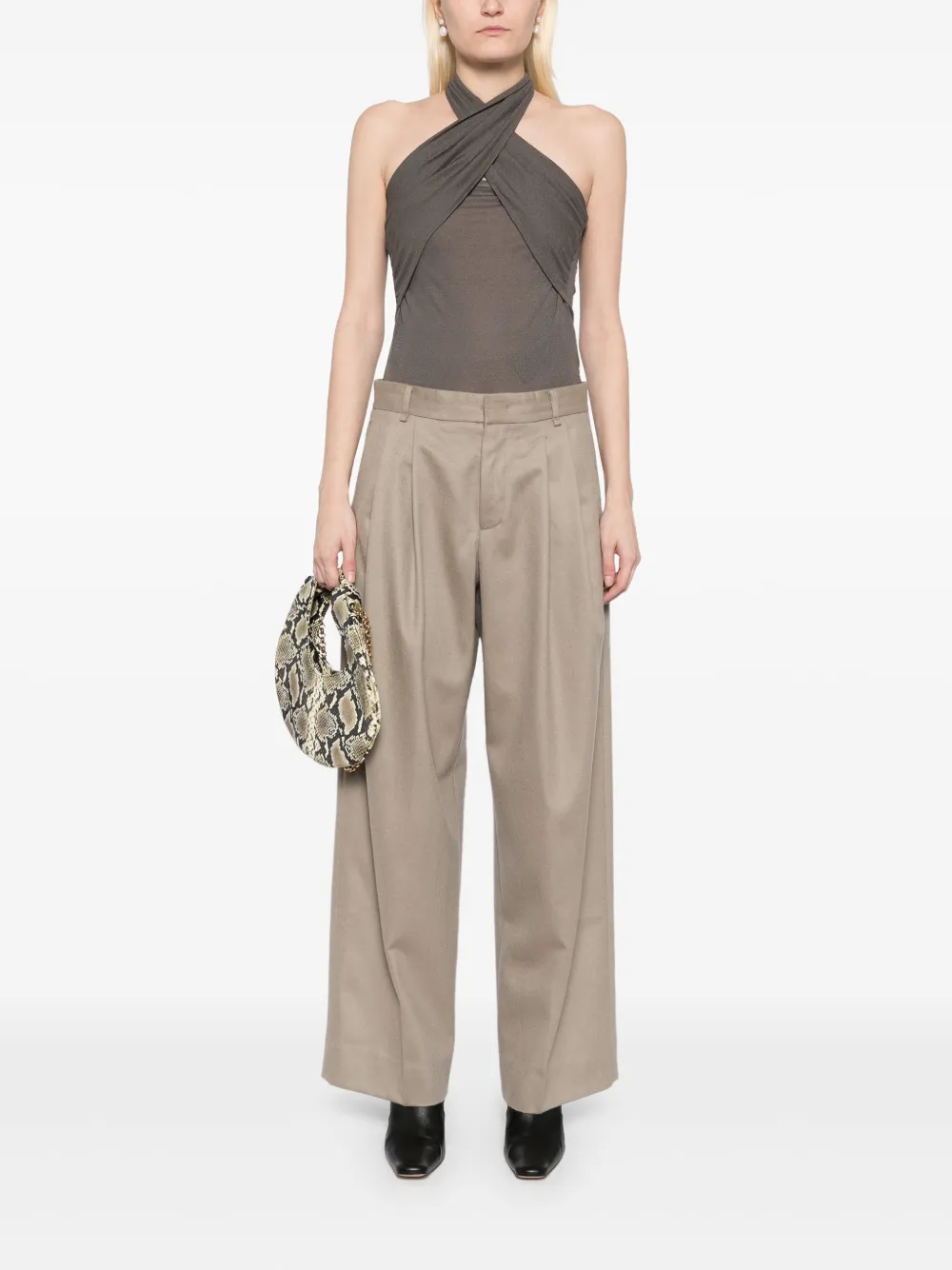 JNBY Broek met wijde pijpen - Bruin