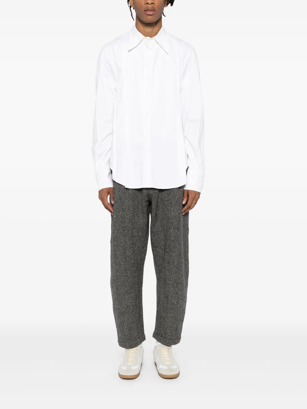 CROQUIS Super Thick wollen ruimvallende broek - Grijs