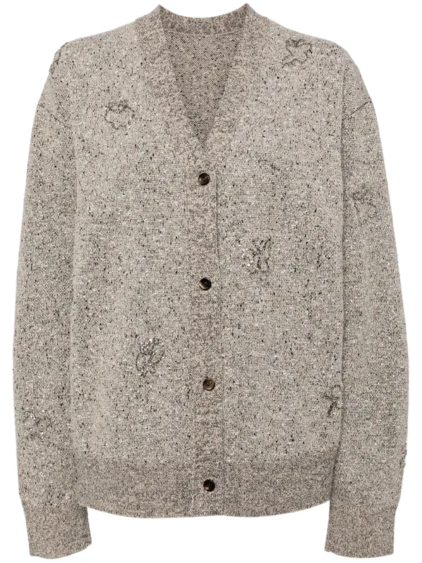 JNBY Loose Thick mid length Cardigan Sweater Grey FARFETCH BH