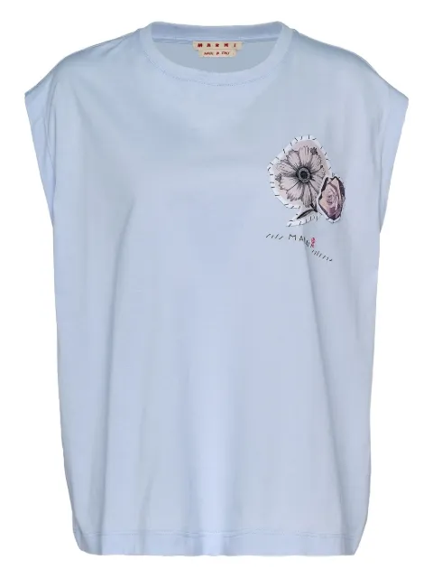 Marni floral-applique T-shirt