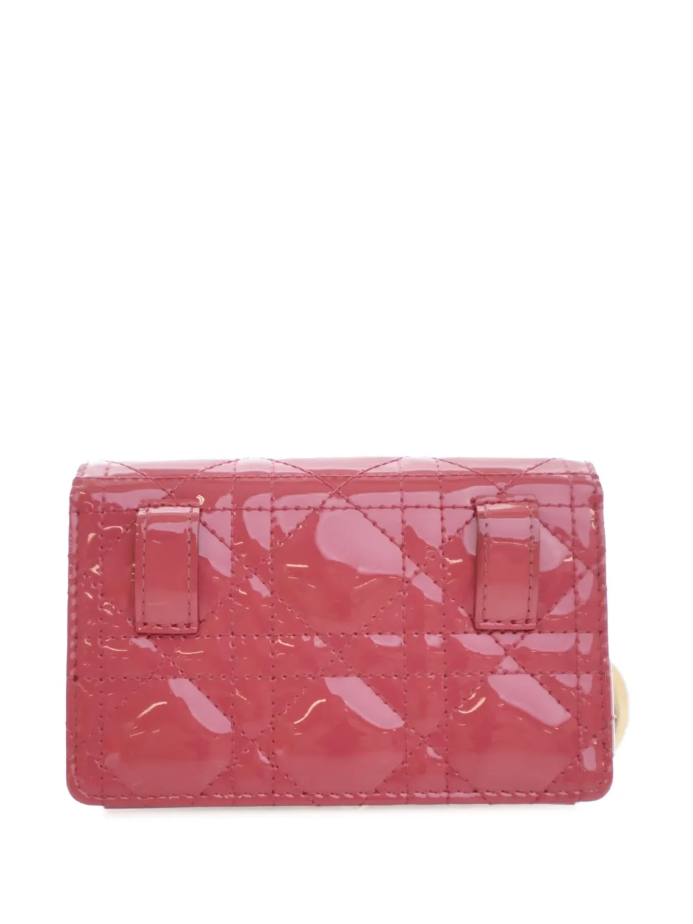 Christian Dior Pre-Owned 2021 Nano Patent Cannage Lady Dior Chain Pouch crossbody bag - Roze