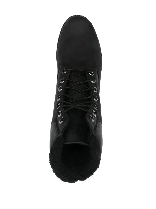 Timberland Men's Premium 6 Inch Fur Lined Boot Black Nubuck / 11.5