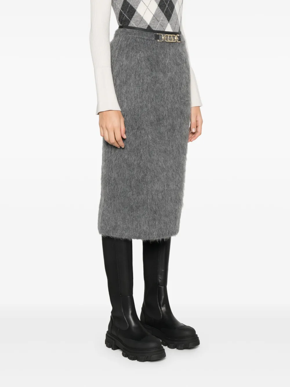 Moncler Midi-jurk met geborsteld effect Grijs