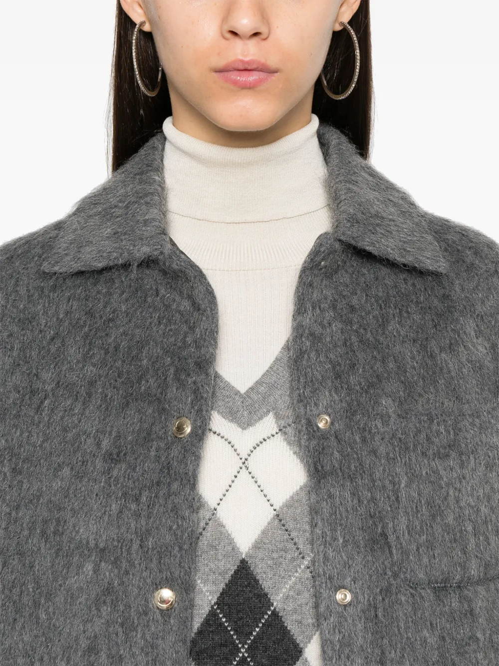 Moncler Overhemd met logopatch Grijs
