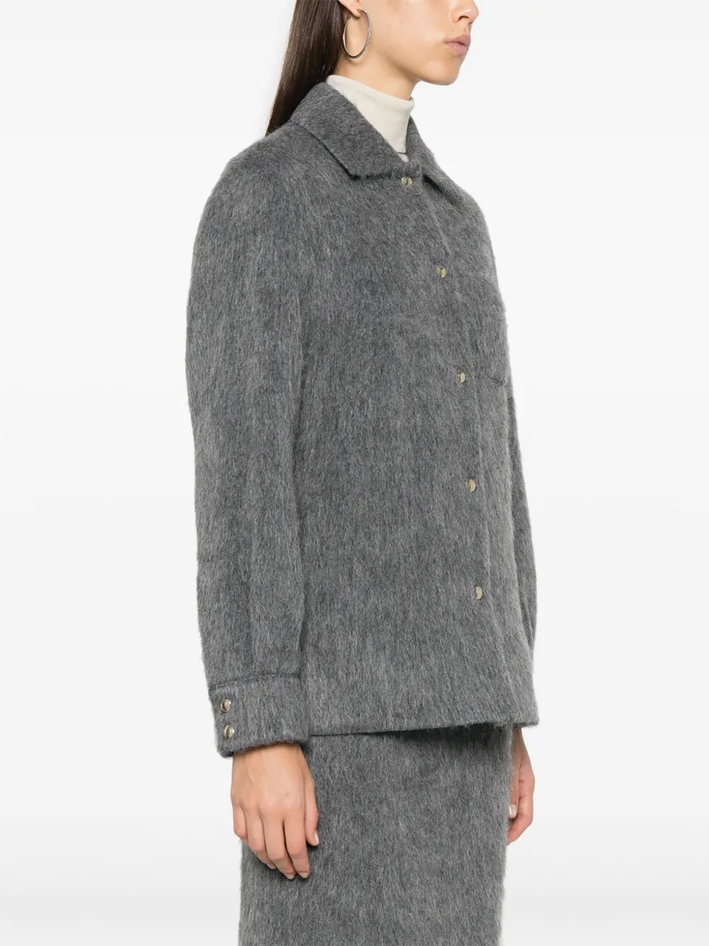 Moncler Overhemd met logopatch Grijs