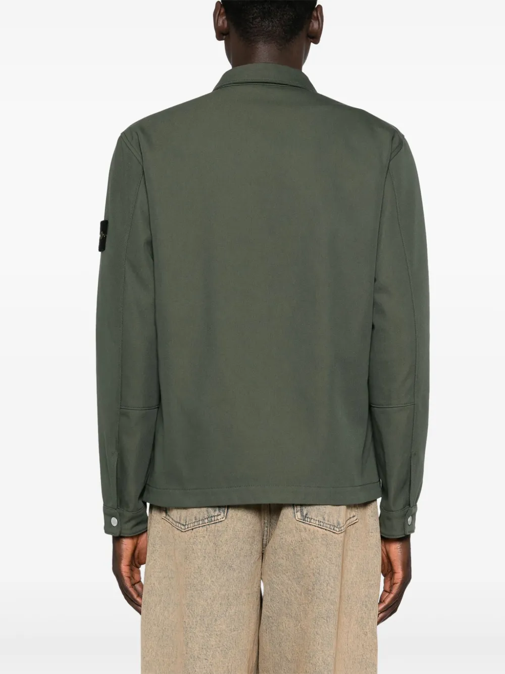 Stone Island Shirtjack met Compass-logopatch Groen