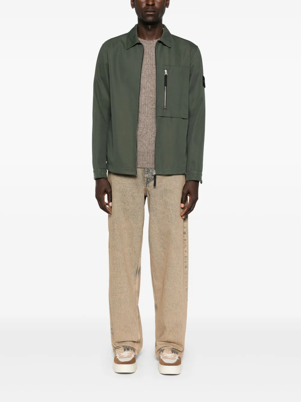 Stone Island Shirtjack met Compass-logopatch Groen