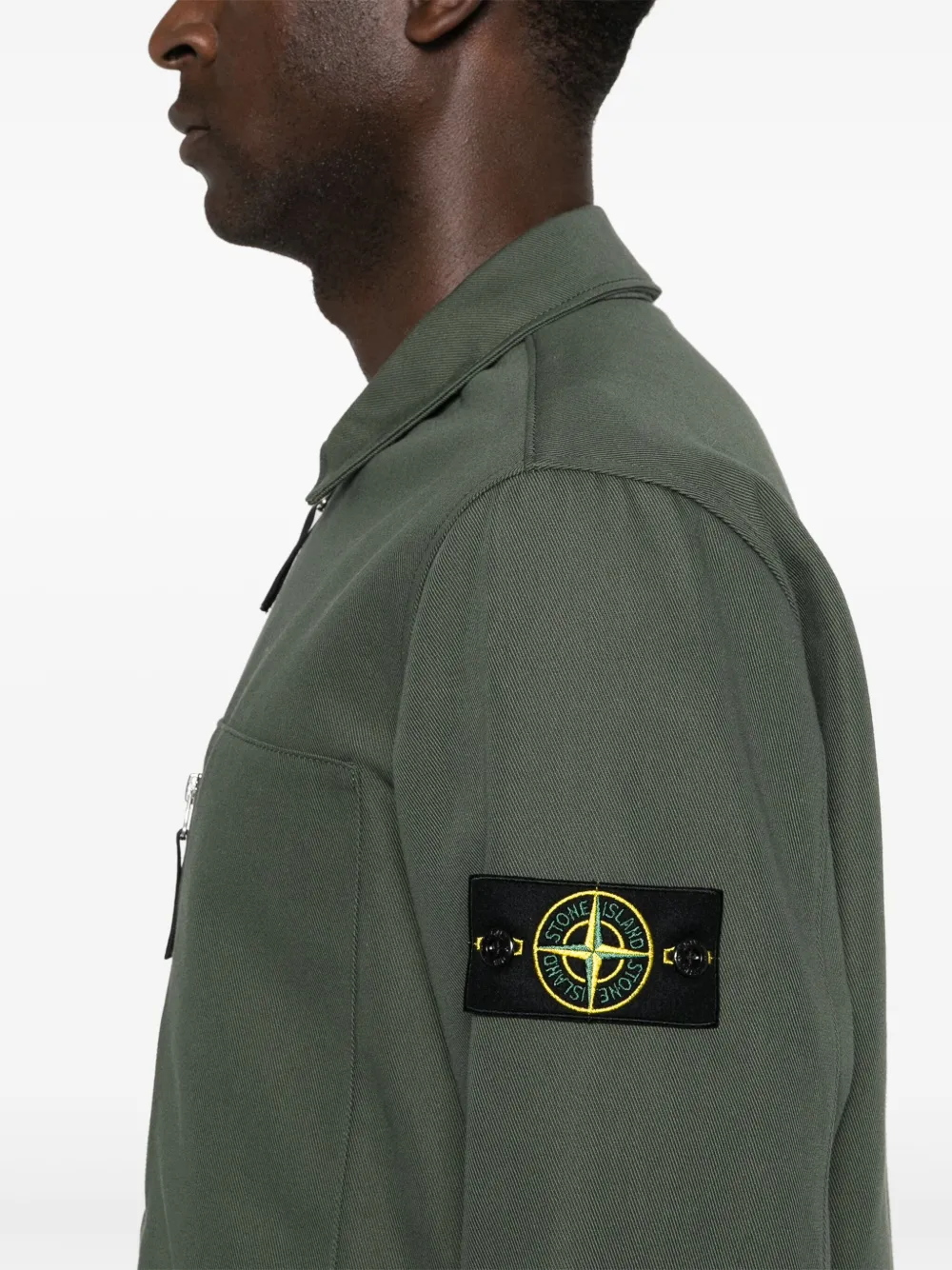 Stone Island Shirtjack met Compass-logopatch Groen