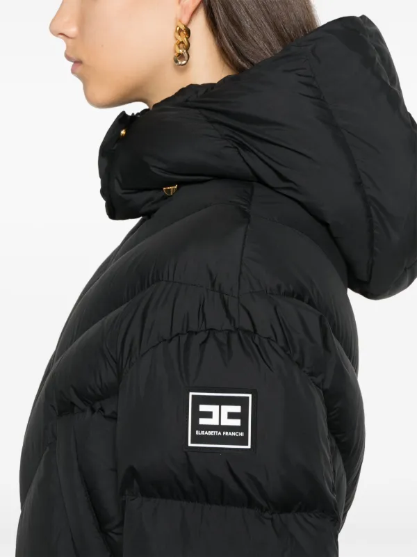 Elisabetta Franchi Cropped Puffer Jacket Black FARFETCH AO