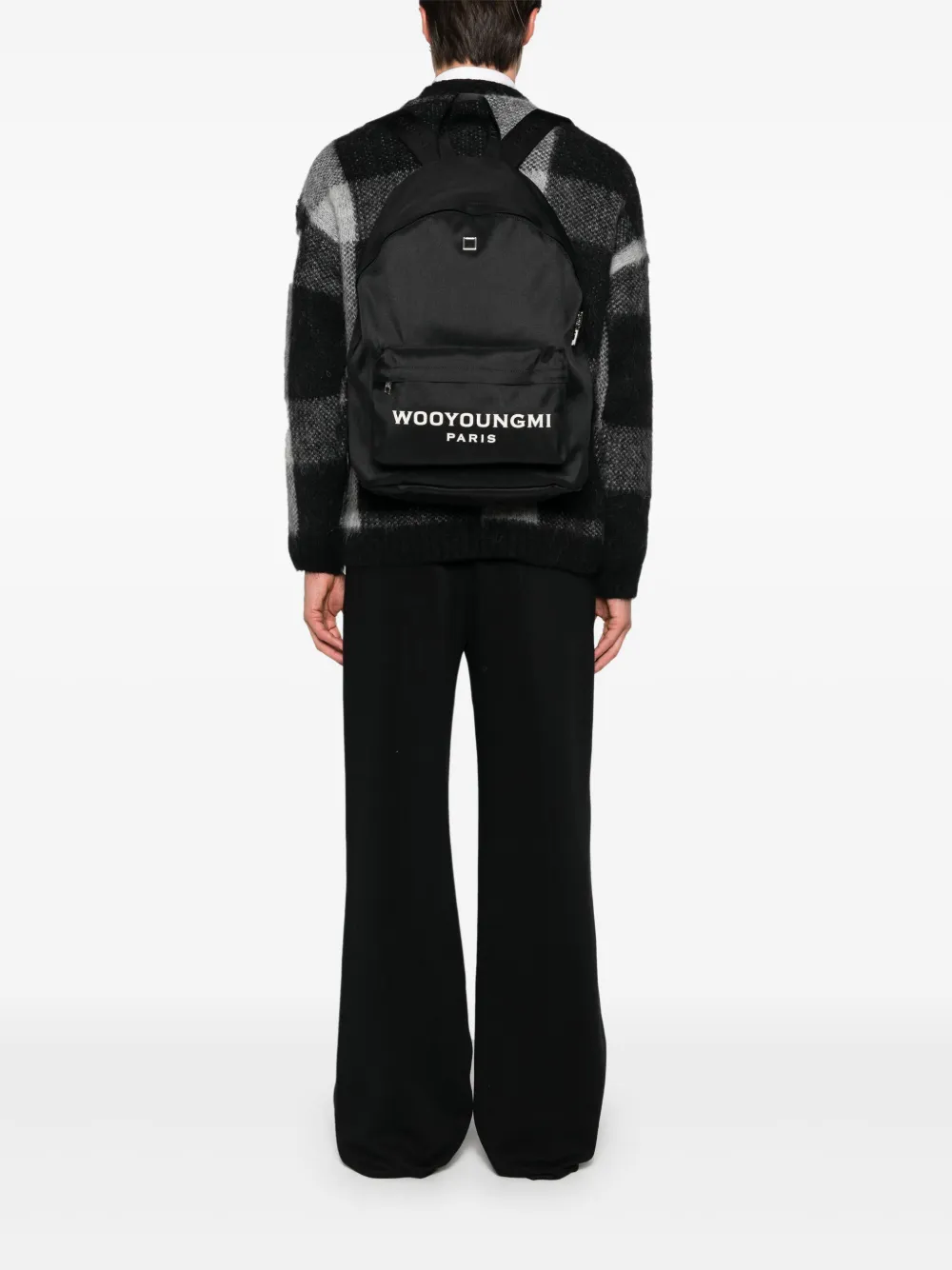 Wooyoungmi Rugzak met logoprint - Zwart