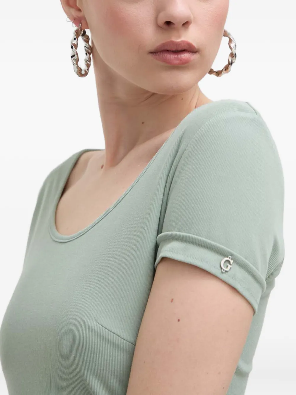 Guess Usa Bow-detail Mini Dress In Green