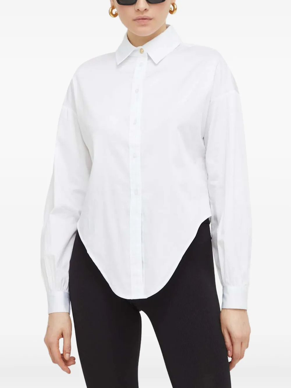 Guess Usa Tie-front Shirt In White